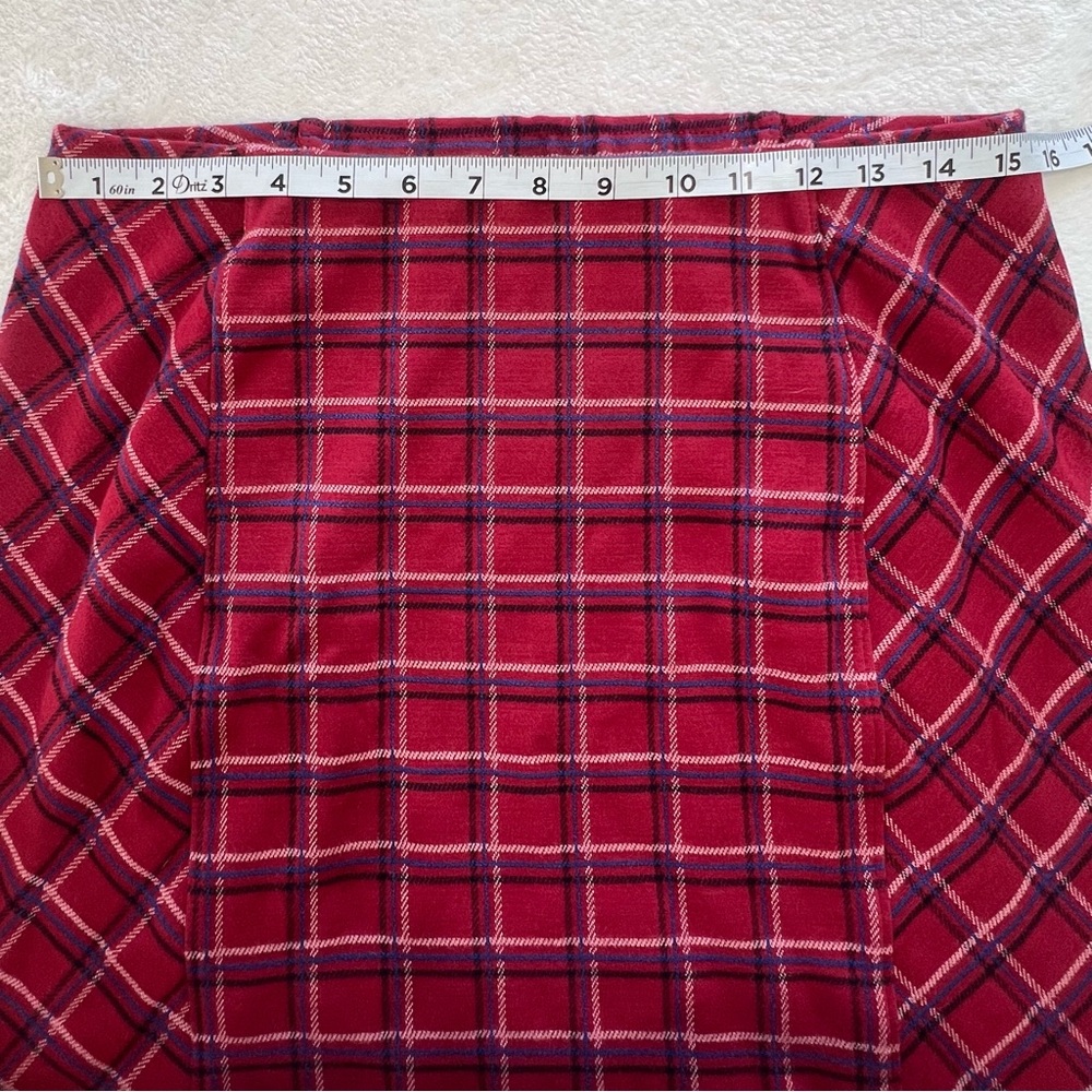J. Jill Ponte Mini Skirt Red Plaid Small S - Picture 10 of 17